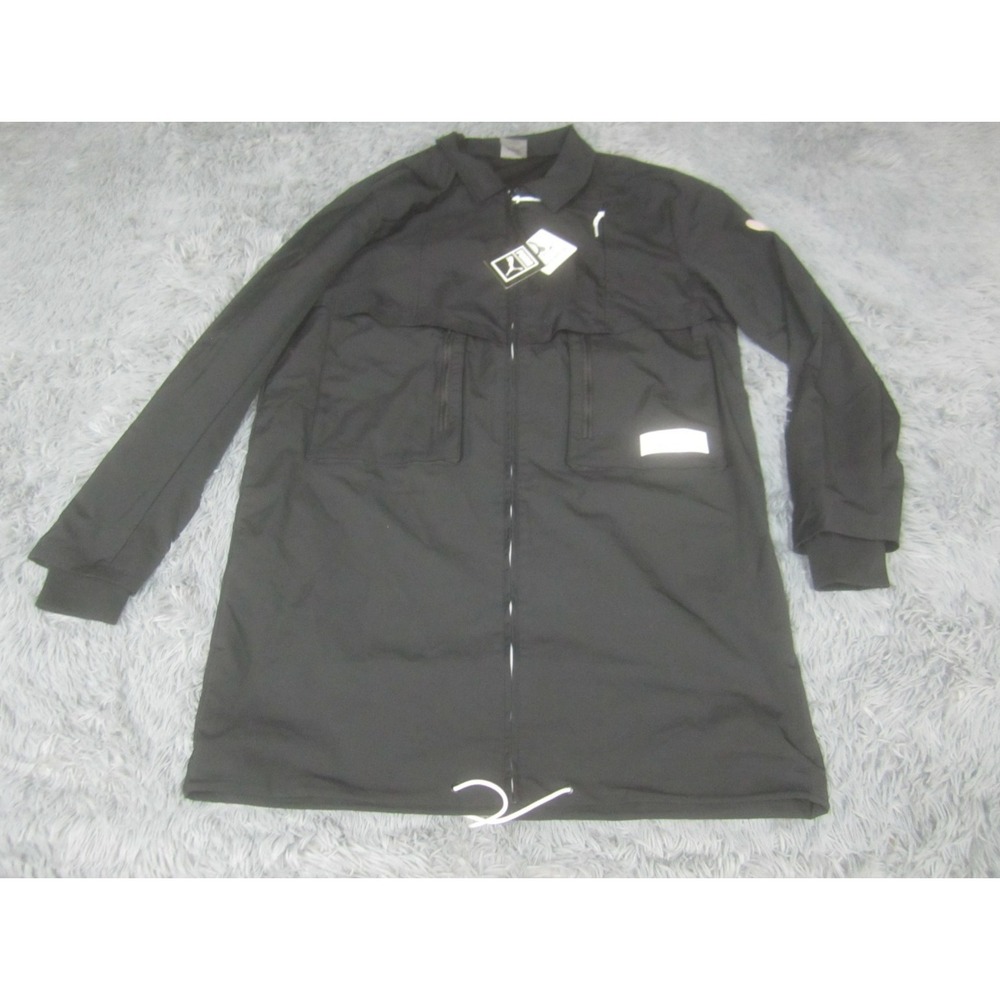 Puma Jacket Mens Large Black Tunnel Trench Windbreaker NWT Water Repellent Mens
